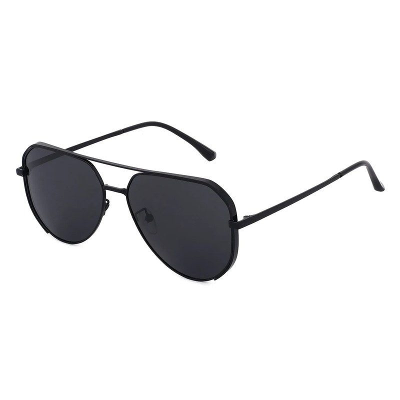 Tesseract Black Large Full Rim Aviator Sunglasses for Men — Hashtag Eyewears