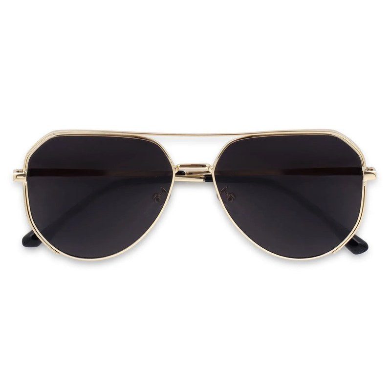 Tesseract Golden Large Full Rim Aviator Sunglasses for Men — Hashtag Eyewears