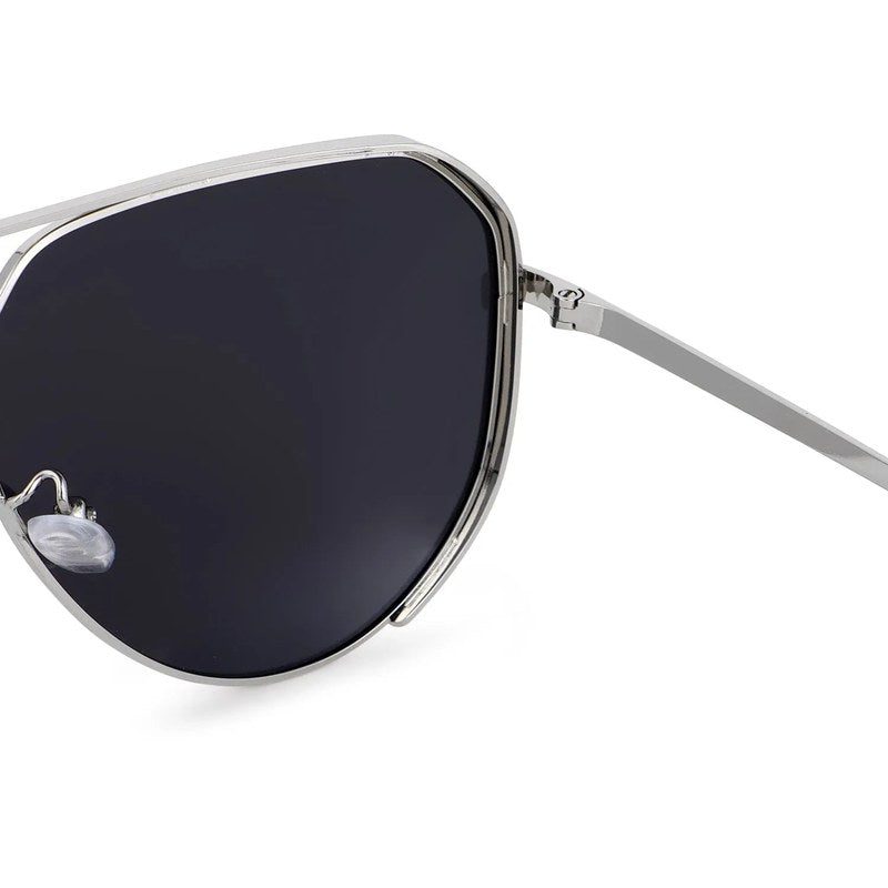 Tesseract Silver Large Full Rim Aviator Sunglasses for Men — Hashtag Eyewears