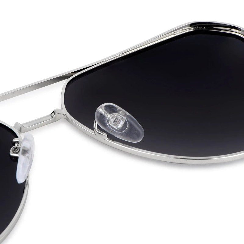 Tesseract Silver Large Full Rim Aviator Sunglasses for Men — Hashtag Eyewears