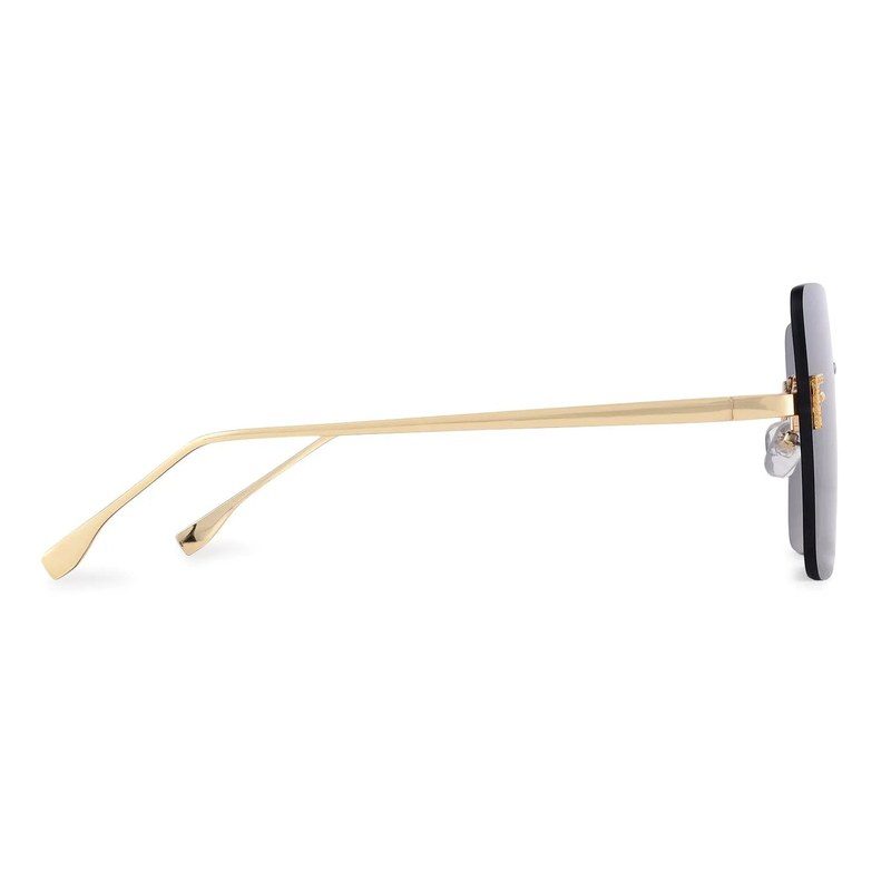 Tesseron Black Small Rim Less Square Sunglasses for Women — Hashtag Eyewears