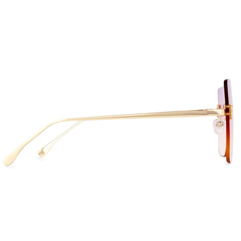 Tesseron Gradient Pink Small Rim Less Square Sunglasses for Women — Hashtag Eyewears