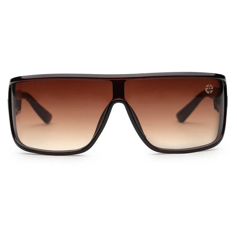 Texas Brown Medium Full Rim Shield Sunglasses for Men & Women — Hashtag Eyewears