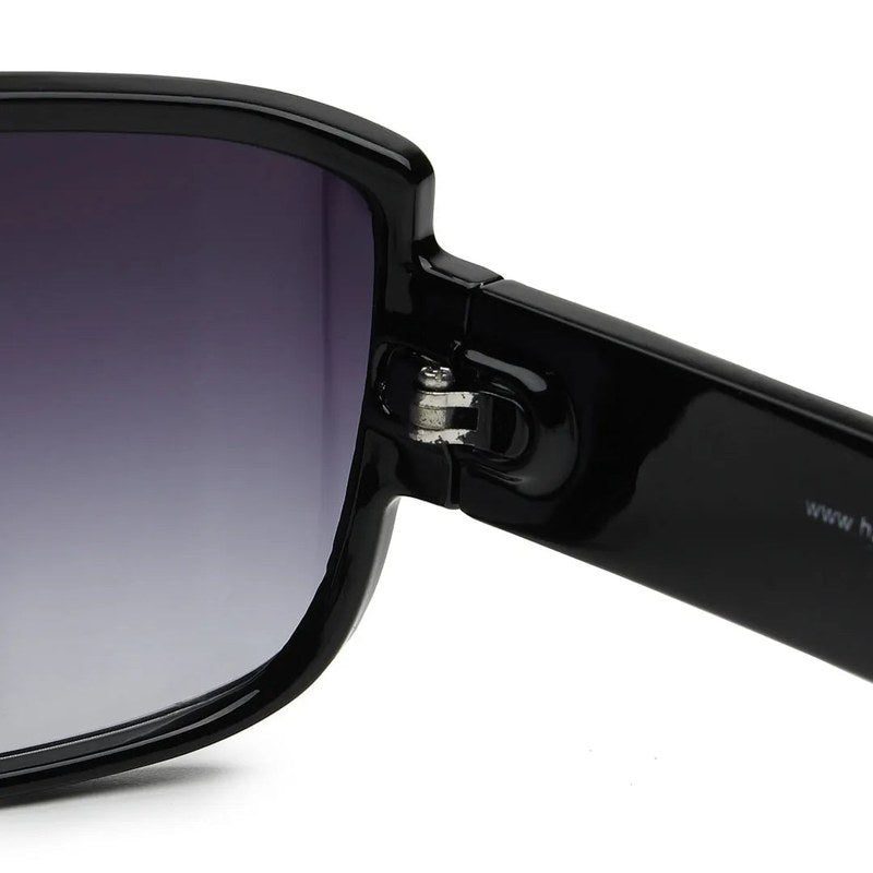 Texas Gradient Black Medium Full Rim Shield Sunglasses for Men & Women — Hashtag Eyewears