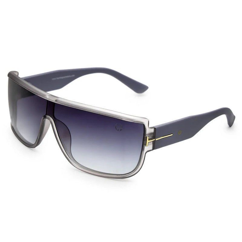 Texas Grey Medium Full Rim Shield Sunglasses for Men & Women — Hashtag Eyewears