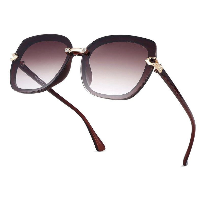 Thalron Gradient Brown Large Full Rim Butterfly Sunglasses for Men & Women — Hashtag Eyewears