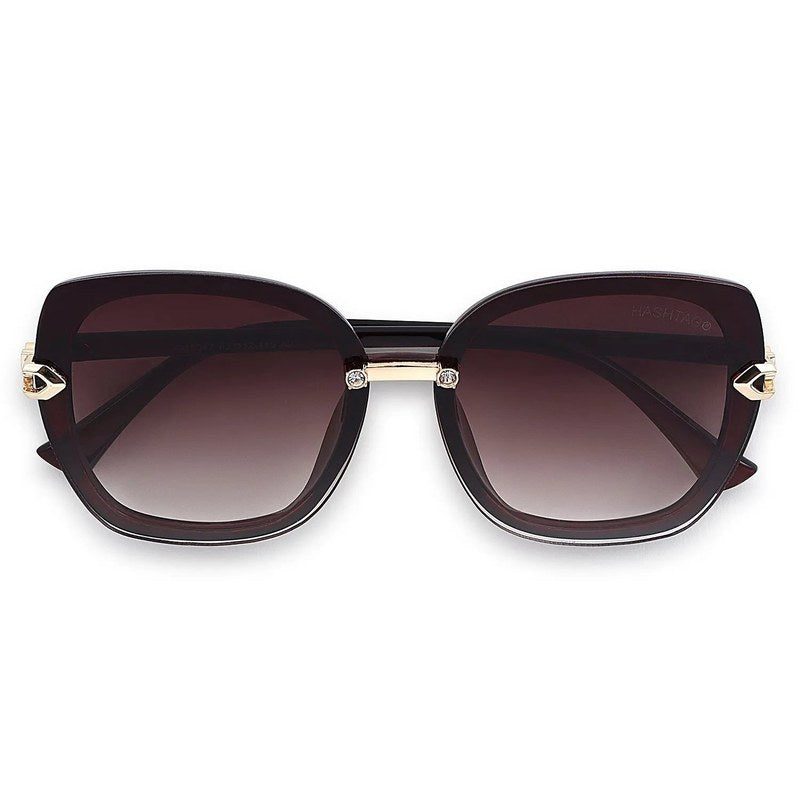 Thalron Gradient Brown Large Full Rim Butterfly Sunglasses for Men & Women — Hashtag Eyewears