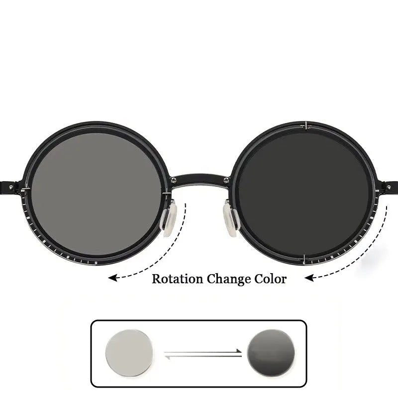 Tint Black Medium Full Rim Round Sunglasses for Men & Women — Hashtag Eyewears