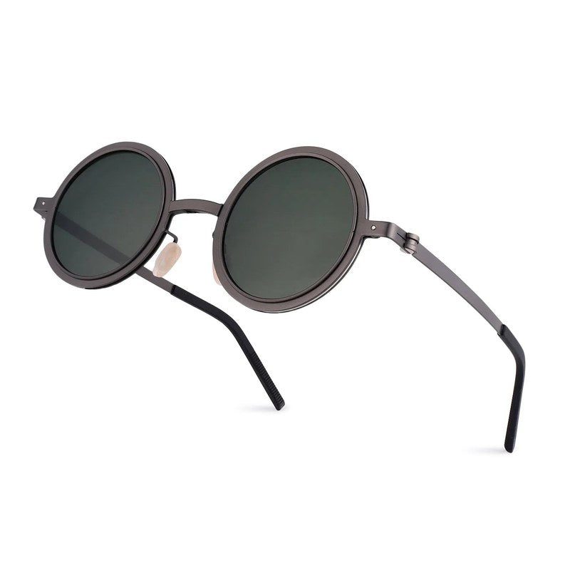 Tint Grey Medium Full Rim Round Sunglasses for Men & Women — Hashtag Eyewears