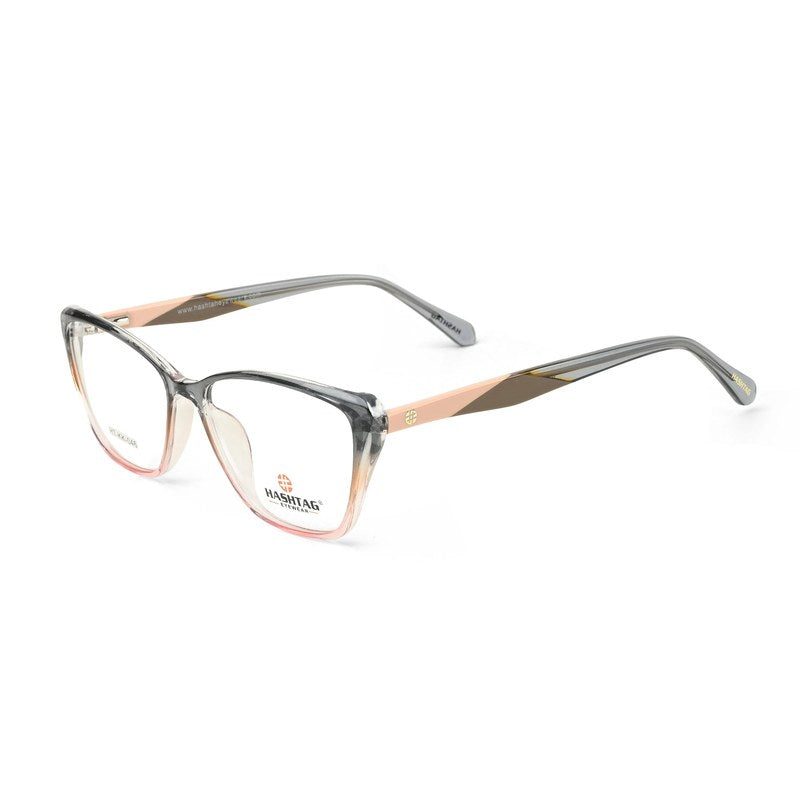 Tinto Grey-pink Medium Full Rim Cat Eye with Spring Hinges Eyeglasses for Women — Hashtag Eyewears
