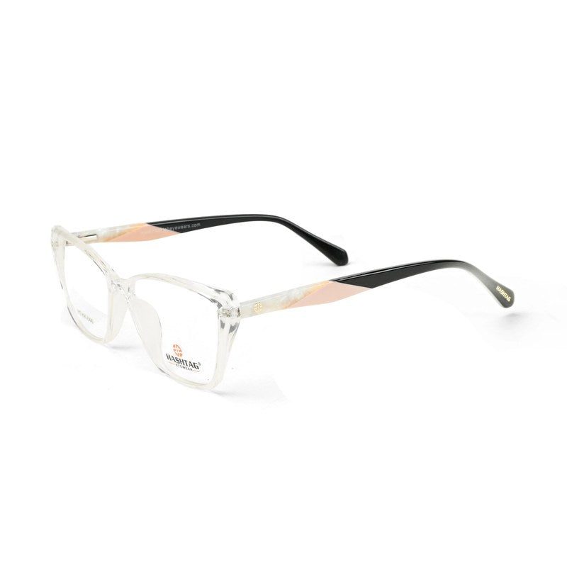 Tinto Transparent Medium Full Rim Cat Eye with Spring Hinges Eyeglasses for Women — Hashtag Eyewears