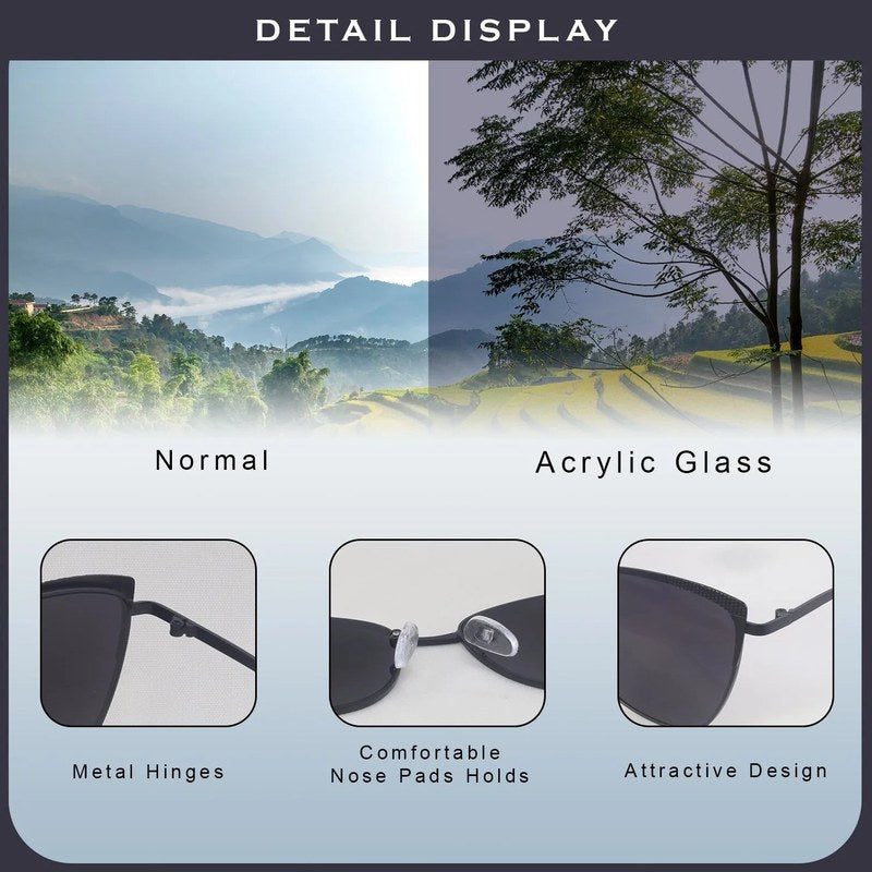 Torion Black Medium Full Rim Cateye Sunglasses for Women — Hashtag Eyewears