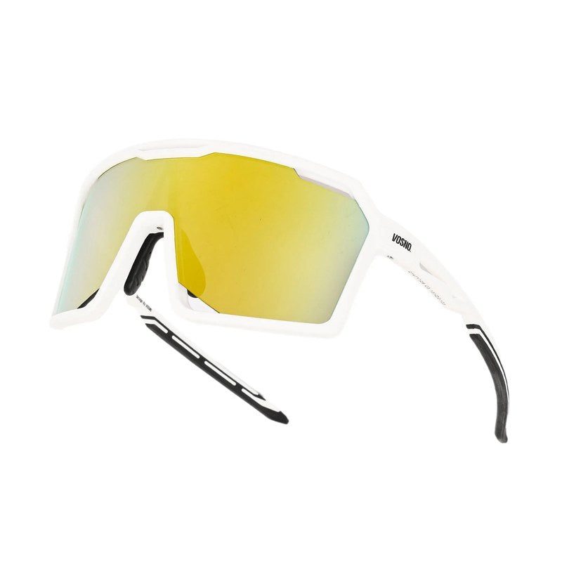 Torque White Extra-Large Full Rim Shield Sports Sunglasses for Men & Women — Hashtag Eyewears