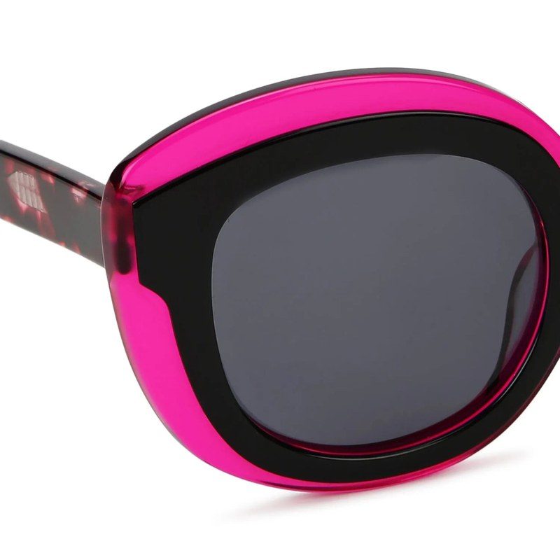 TRANCY Black-Pink Medium Full Rim Round Sunglasses for Women — Hashtag Eyewears