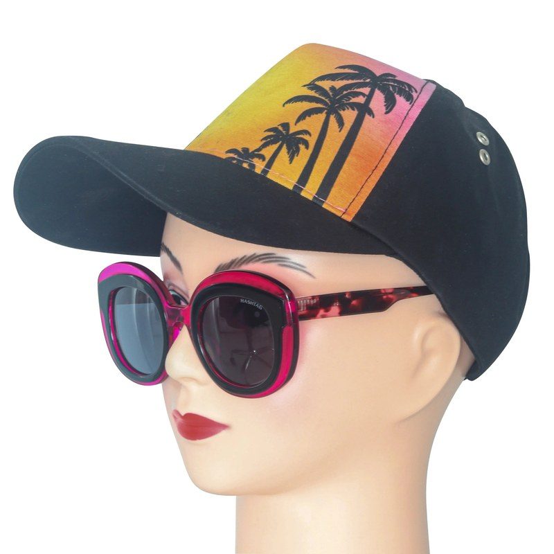TRANCY Black-Pink Medium Full Rim Round Sunglasses for Women — Hashtag Eyewears