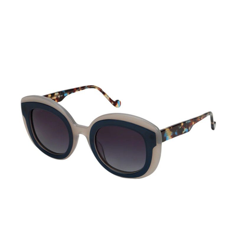 TRANCY Blue-Gray Medium Full Rim Round Sunglasses for Women — Hashtag Eyewears