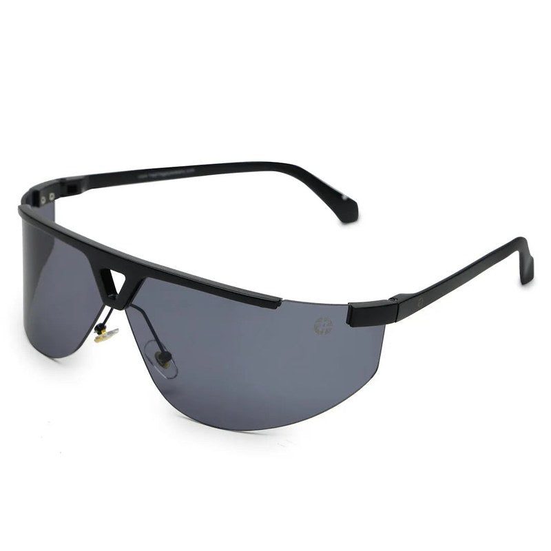 Tri-Angle Black Large Rim Less Rectangle Sunglasses for Men & Women — Hashtag Eyewears