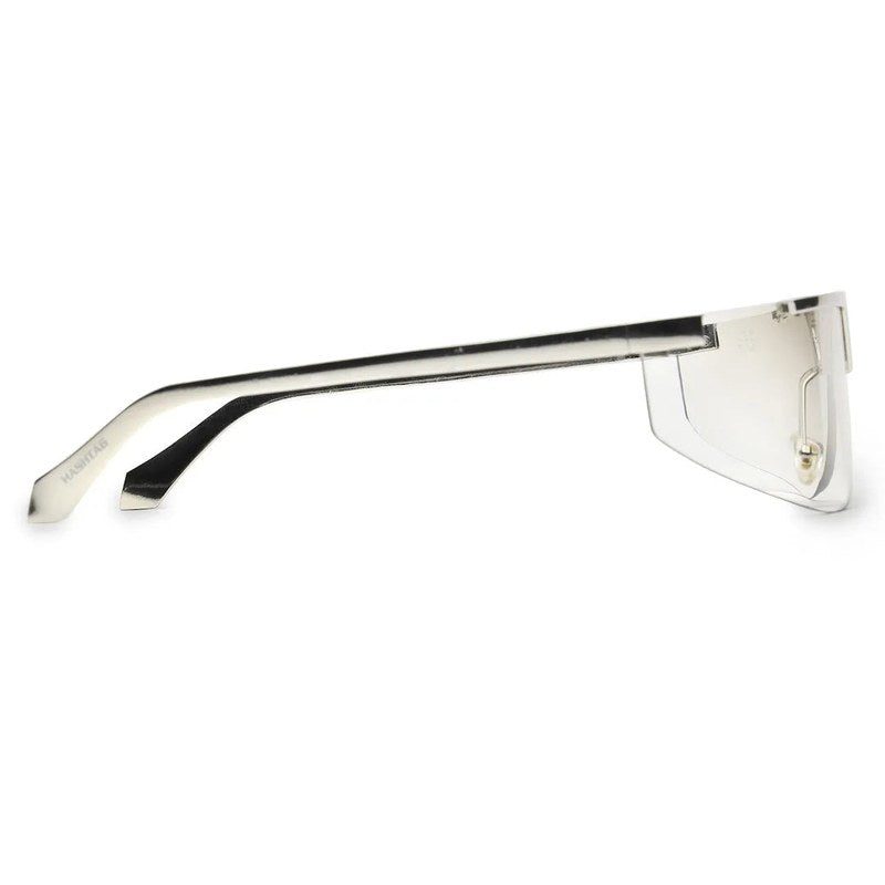 Tri-Angle Silver Large Rim Less Rectangle Sunglasses for Men & Women — Hashtag Eyewears