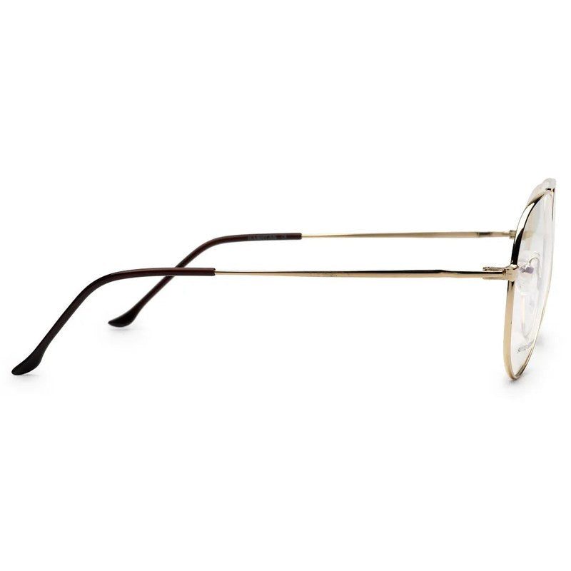 Tricorn Gold Medium Full Rim Aviator with Lock Side Hinges Turban Eyeglasses for Men — Hashtag Eyewears