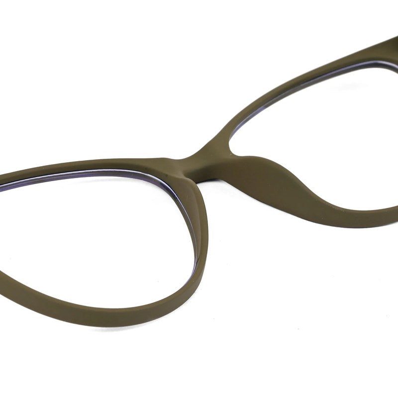 TruBlu Dark Green Medium Full Rim CATEYE Computer Glasses for Men & Women — Hashtag Eyewears