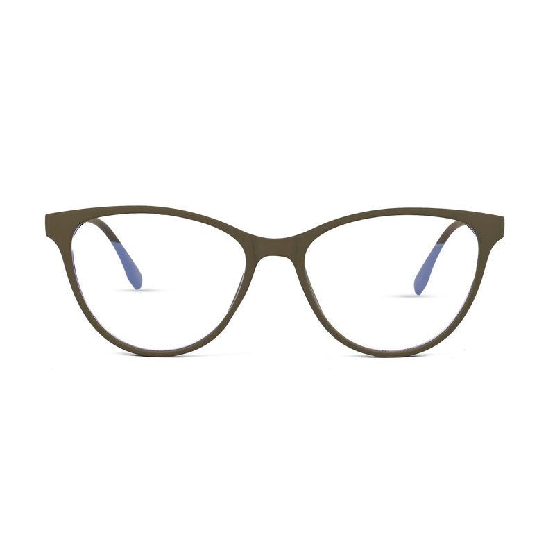 TruBlu Dark Green Medium Full Rim CATEYE Computer Glasses for Men & Women — Hashtag Eyewears