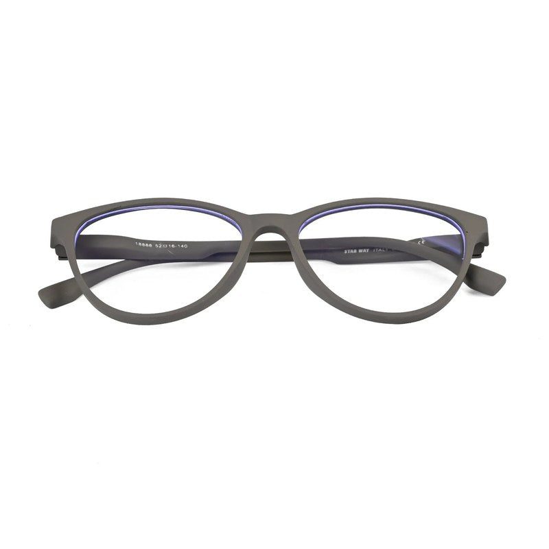 TruBlu Grey Medium Full Rim CATEYE Computer Glasses for Men & Women — Hashtag Eyewears