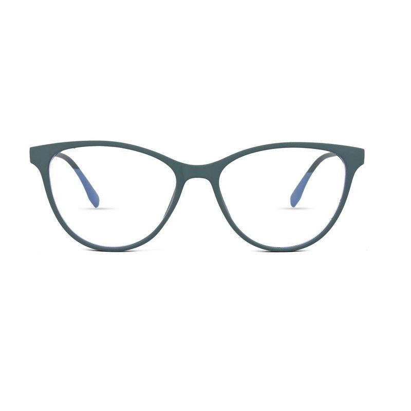 TruBlu Olive Green Medium Full Rim CATEYE Computer Glasses for Men & Women — Hashtag Eyewears
