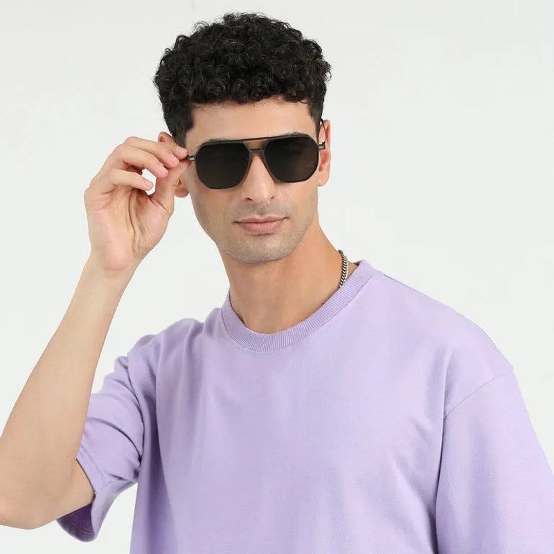 Typhora Grey Large Full Rim Haxagonal Clip-on for Men & Women — Hashtag Eyewears