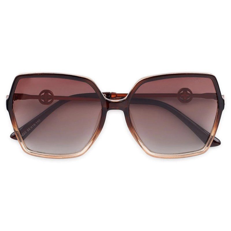 Ulyra Gradient Brown Large Full Rim Square Sunglasses for Women — Hashtag Eyewears