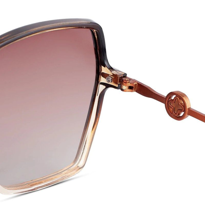 Ulyra Gradient Brown Large Full Rim Square Sunglasses for Women — Hashtag Eyewears