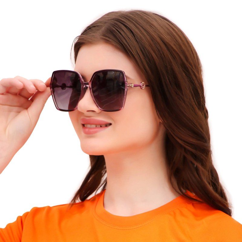 Ulyra Gradient Purple Large Full Rim Square Sunglasses for Women — Hashtag Eyewears