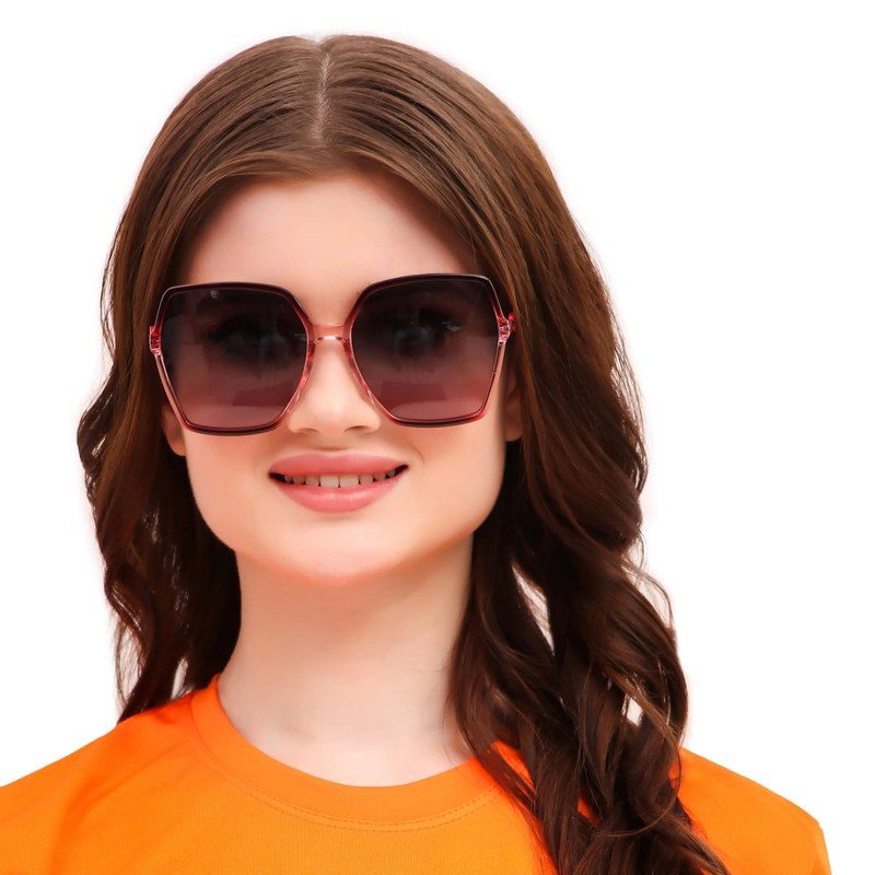 Ulyra Gradient Red Large Full Rim Square Sunglasses for Women — Hashtag Eyewears