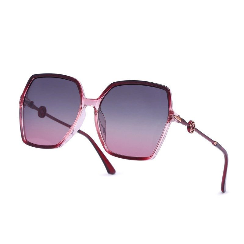 Ulyra Gradient Red Large Full Rim Square Sunglasses for Women — Hashtag Eyewears