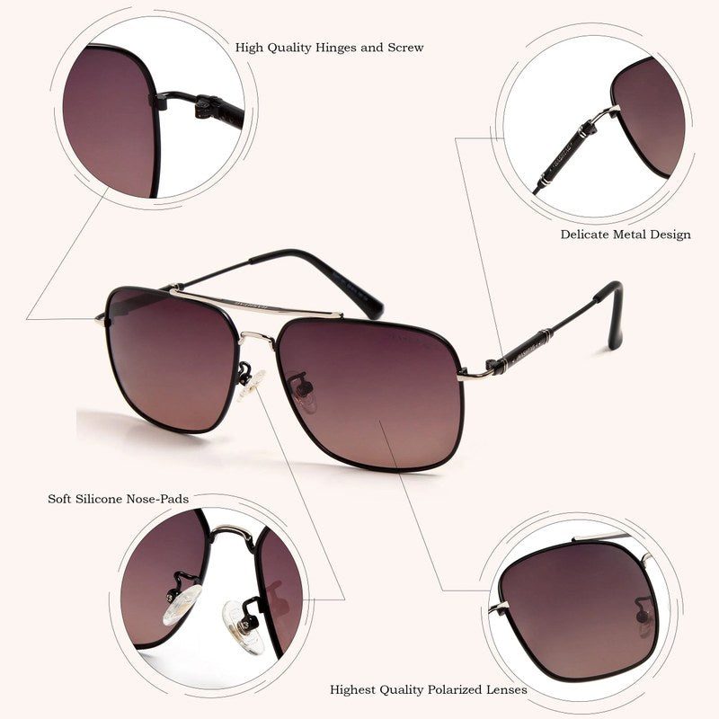Unity Black Medium Full Rim Square Sunglasses for Men & Women — Hashtag Eyewears