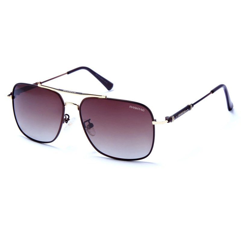 Unity Gradient Brown Medium Full Rim Square Sunglasses for Men & Women — Hashtag Eyewears