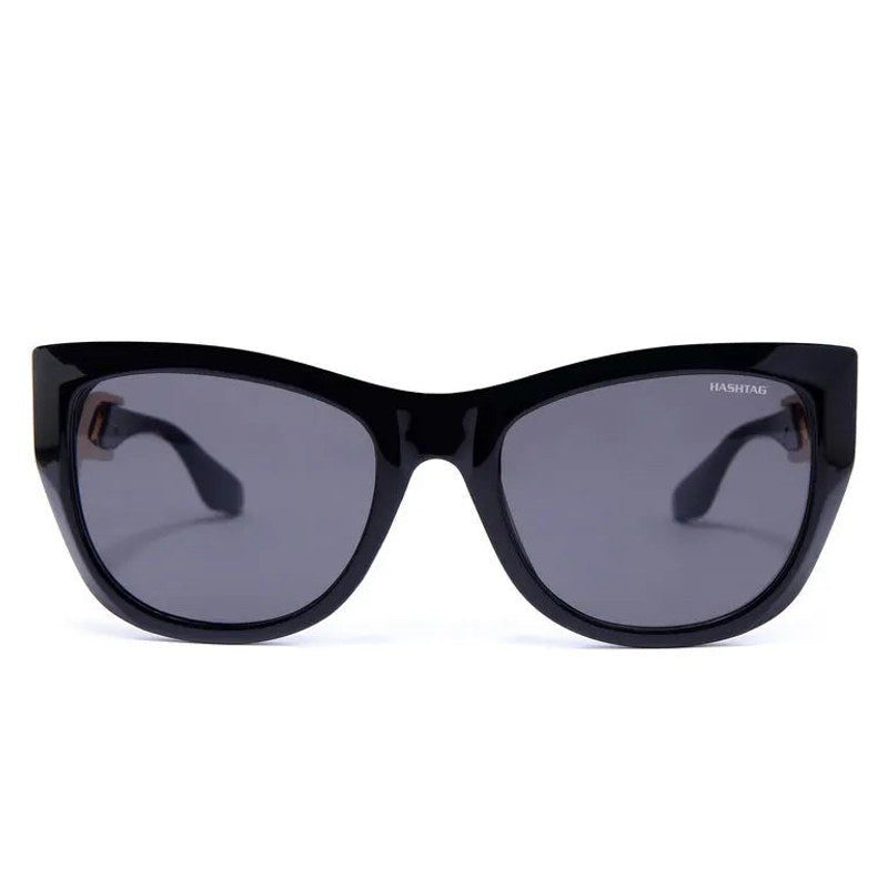 Vail Black Medium Full Rim Shield Sunglasses for Women — Hashtag Eyewears
