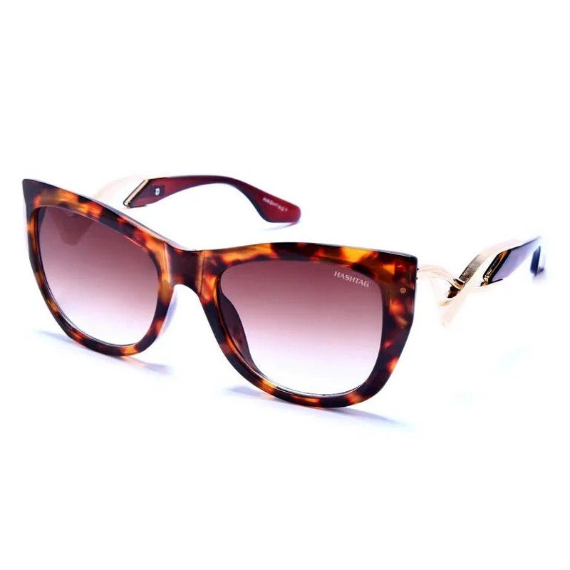 Vail Gradient Brown and Havana Medium Full Rim Shield Sunglasses for Women — Hashtag Eyewears