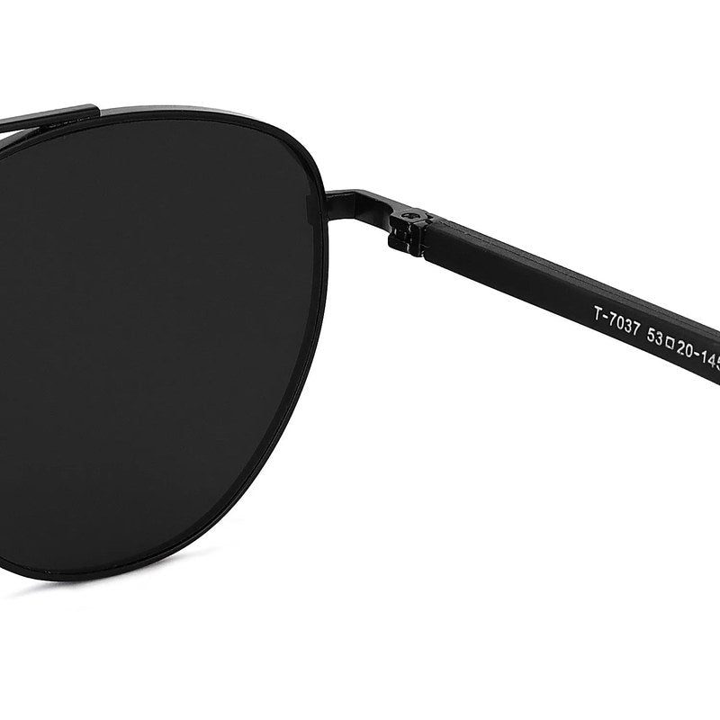 Valkyra Black Large Full Rim Aviator Sunglasses for Men & Women — Hashtag Eyewears