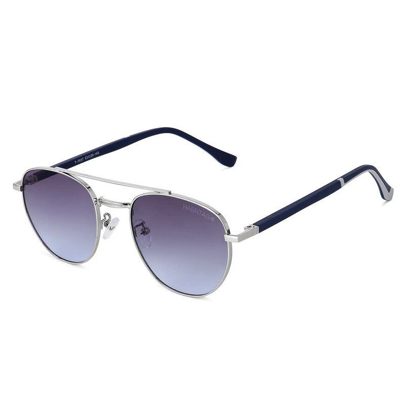 Valkyra Gradient Blue Large Full Rim Aviator Sunglasses for Men & Women — Hashtag Eyewears