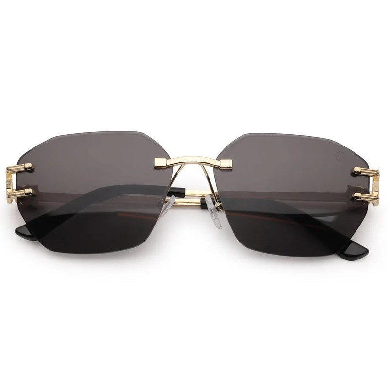 Valora Black Medium Rim Less Square Sunglasses for Men — Hashtag Eyewears