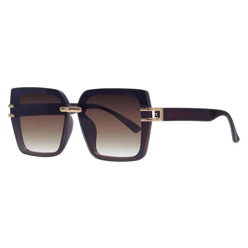 Valoria Brown Large Full Rim Square Sunglasses for Women — Hashtag Eyewears