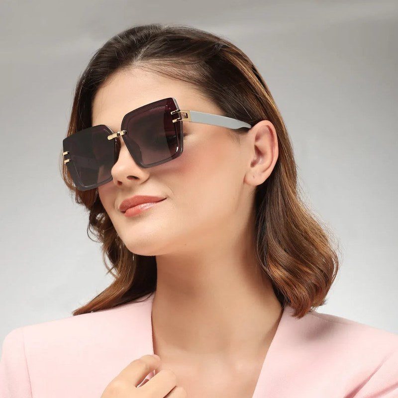 Valoria Grey Large Full Rim Square Sunglasses for Women — Hashtag Eyewears