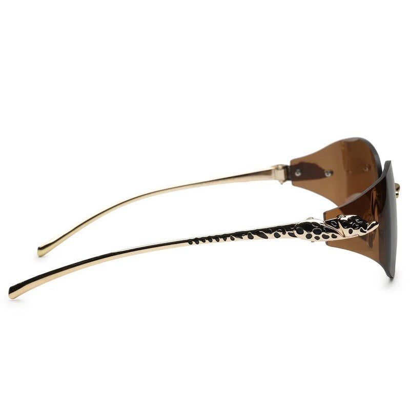 Valtrix Brown Medium Rim Less Oval Sunglasses for Men — Hashtag Eyewears