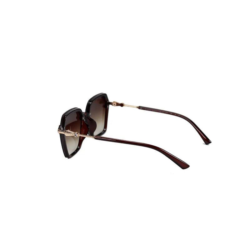 Veilion Brown Large Full Rim Hexagonal Sunglasses for Women — Hashtag Eyewears