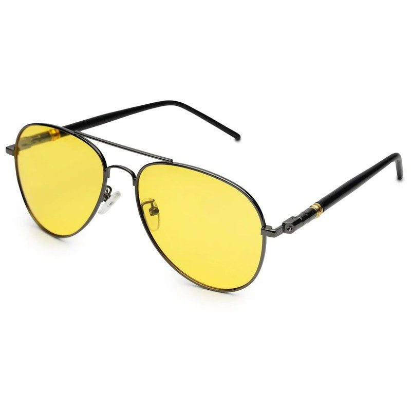 Vesper Yellow Medium Full Rim Aviator Sunglasses for Men — Hashtag Eyewears