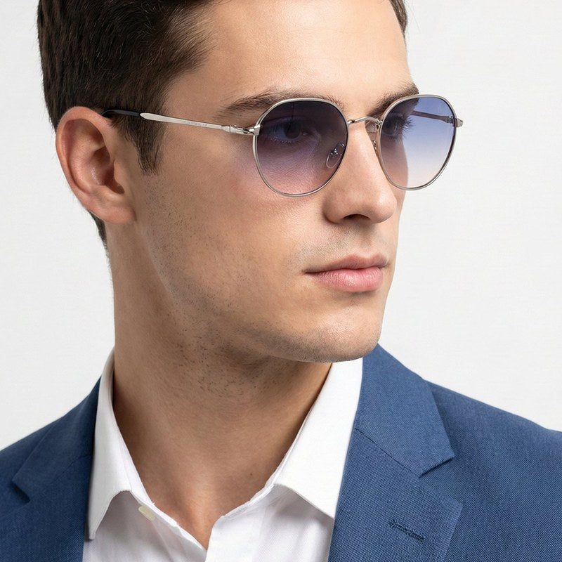 Veylara Gradient Blue Medium Full Rim Oval Sunglasses for Men — Hashtag Eyewears