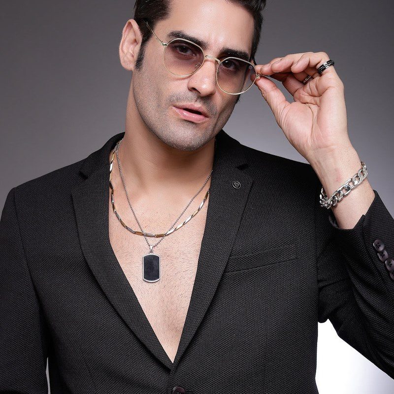 Veylara Gradient Grey & Brown Medium Full Rim Oval Sunglasses for Men — Hashtag Eyewears