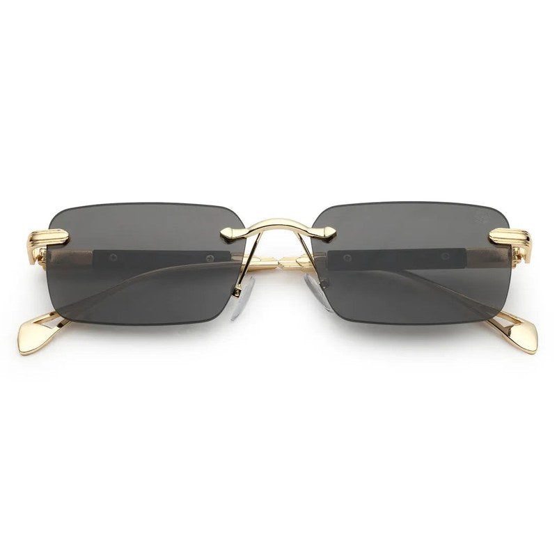 Veyra Golden Medium Rim Less Rectangle Sunglasses for Men — Hashtag Eyewears