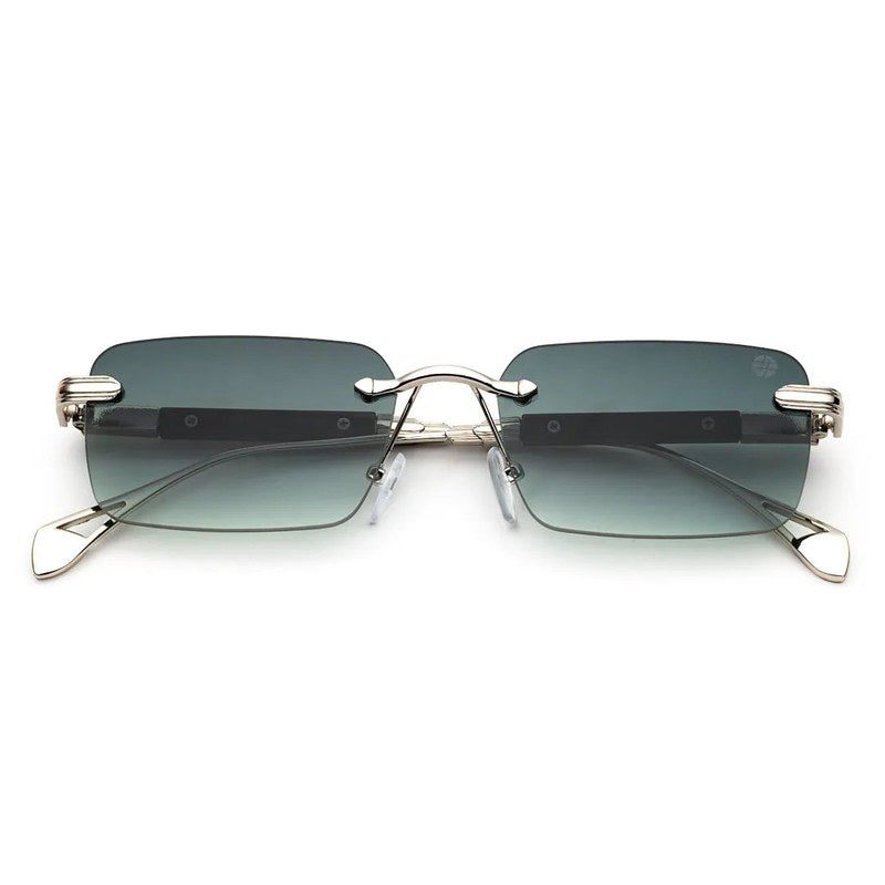Veyra Green Medium Rim Less Rectangle Sunglasses for Men — Hashtag Eyewears