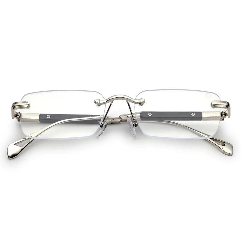 Veyra Transparent Medium Rim Less Rectangle Eyeglasses for Men — Hashtag Eyewears